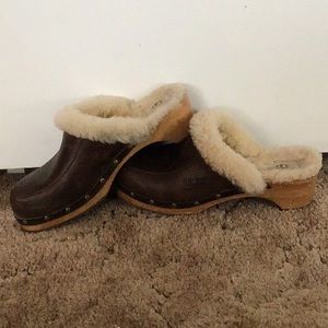 UGG brown leather clogs!